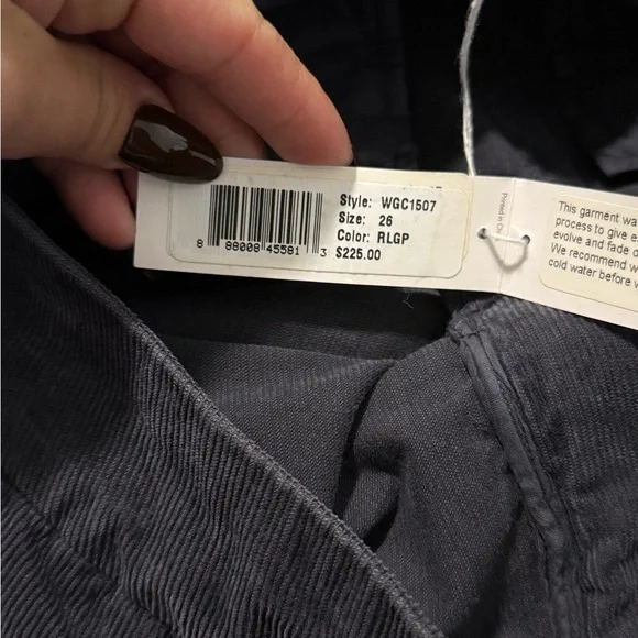 NEWWith TagsJames Perse Split-hem Corduroy Skinny Pants Size 26 Black
